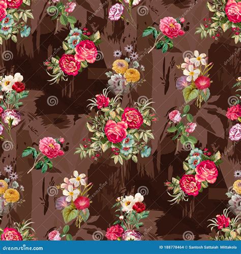 Beautiful Flower Pattern Floral Colorful Seamless Allover Design