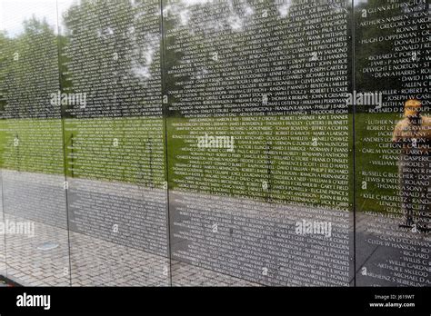 names inscribed on the vietnam veterans memorial Washington DC USA ...