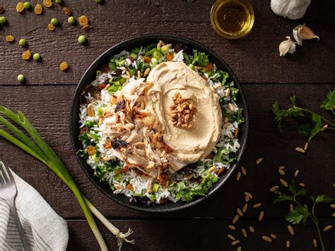 Firesmith Flame Grilled Chicken Roasted Pine Nut Hummus Bowl Recipe