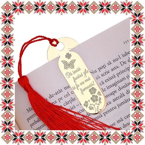 Martisor Semn De Carte Inox Oval Auriu Da Sansa Fiecarei Zile