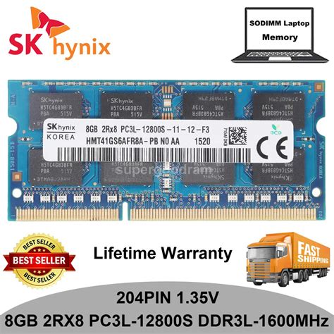 SK Hynix 8GB 2RX8 PC3L 12800S DDR3L 1600MHz 1 35V SODIMM Laptop Memory