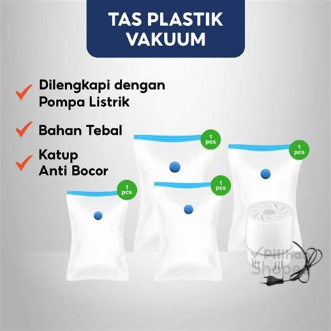 Jual Nih Set Plastik Vakum Vacuum Bag Pcs Gratis Pompa Listrik