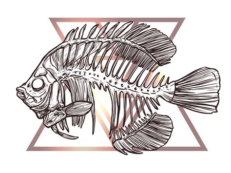 Fish Skeleton Drawing at PaintingValley.com | Explore collection of ...