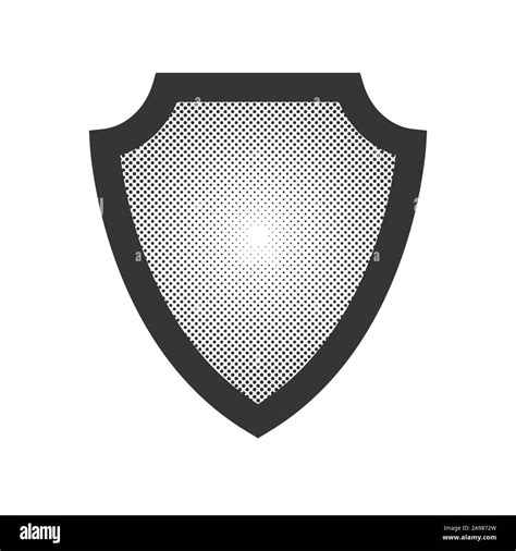 Vector Shield icon isolated. Black Shield icon. Dotted Shield in pop ...