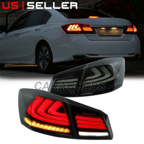 Smoke Tinted LED Tail Lights Rear Brake Lamp For HONDA Accord 2013 2015