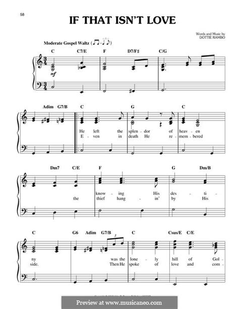 If That Isn't Love (Elvis Presley) by D. Rambo - sheet music on MusicaNeo