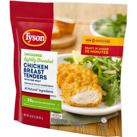 Tyson Uncooked Lightly Breaded Chicken Breast Tenders 32 OZ Smiths