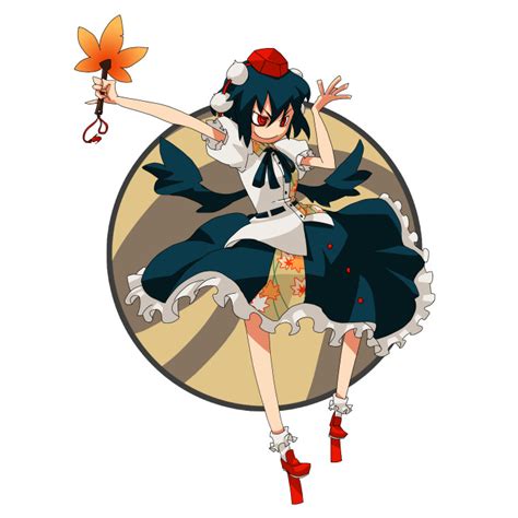 Safebooru Black Wings Fan Geta Hat Red Eyes Shameimaru Aya Tengu Geta