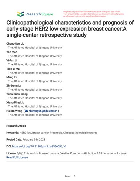 Pdf Clinicopathological Characteristics And Prognosis Of Early Stage