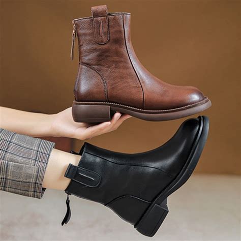 British Style Chelsea Leather Boots Womens Boots Ankle Womens Boots