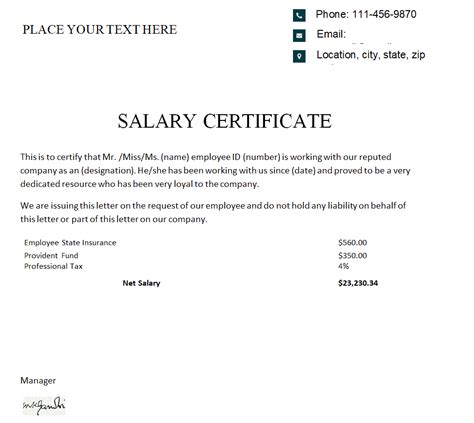 27 Editable Salary Certificate Templates In Ms Word