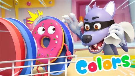 Donuts Run Away From Wolf Colors Song Vegetables Song Nursery