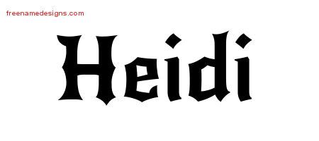 Gothic Name Tattoo Designs Heidi Free Graphic - Free Name Designs