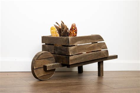 Rustic Wood Wheelbarrow Planter Etsy