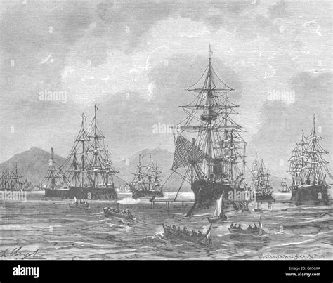 Ships Introduction Lescadre De Mediterranee Antique Print 1881