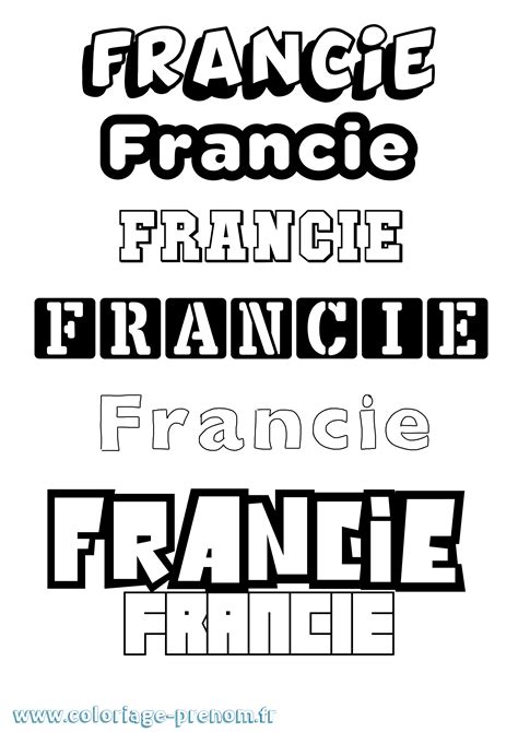 Coloriage Du Prénom Francie à Imprimer Ou Télécharger Facilement