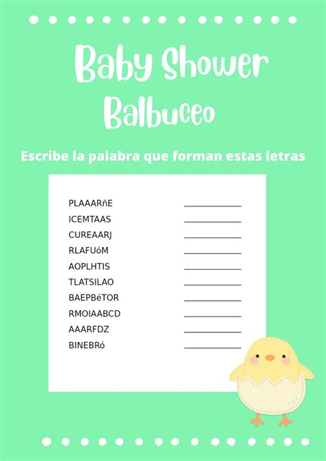 Balbuceo Ordena Las Letras Para Conocer Las Palabras Que Trae Este