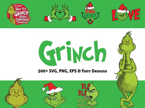 Grinch Svg Bundle Grinch Face Svg The Grinch Svg Resting Etsy