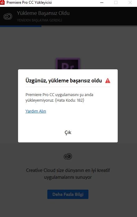 Solved Hata Kodu 182 Adobe Community 9841614