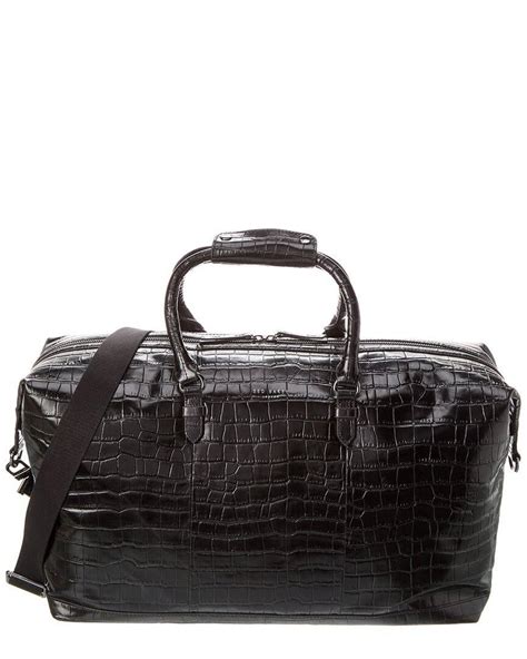 Ted Baker Fabiio Croc Embossed Leather Holdall Bag In Black For Men Lyst