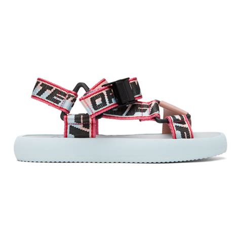 Off White Blue And Pink Trek Sandal Off White