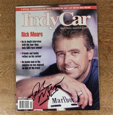 Indy Car Magazine Rick Mears Autographed Issue No Label January 1994 Ebay