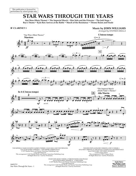 Star Wars Sheet Music Clarinet