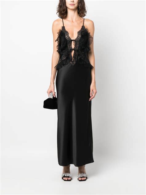 Alexander Wang Lace Detailing Silk Satin Dress Farfetch