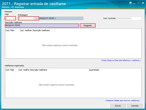 WINT Como Registrar A Entrada De Vasilhame Na Rotina 2071 Central