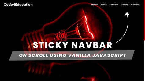 Responsive Sticky Navigation Bar On Scroll Using Vanilla JavaScript