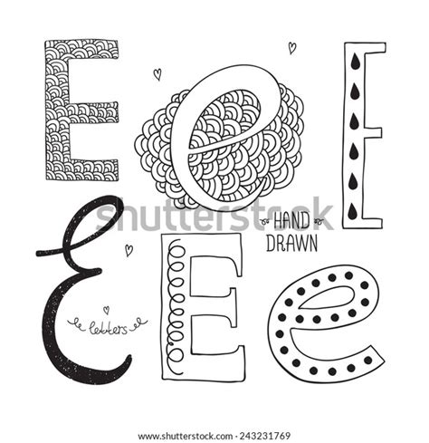 Vector Hand Drawn Alphabet Letter E Stock Vector Royalty Free