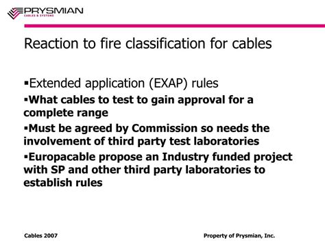 PPT CABLES 2007 Progress On The New European Reaction To Fire