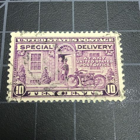 US 10 Cent Special Delivery Postman And Motorcycles 1922 Values MAVIN