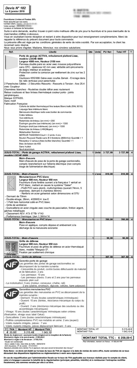Exemple De Devis Porte De Garage