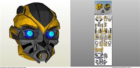 Papercraft Pdo File Template For Transformers Bumblebee Head Artofit