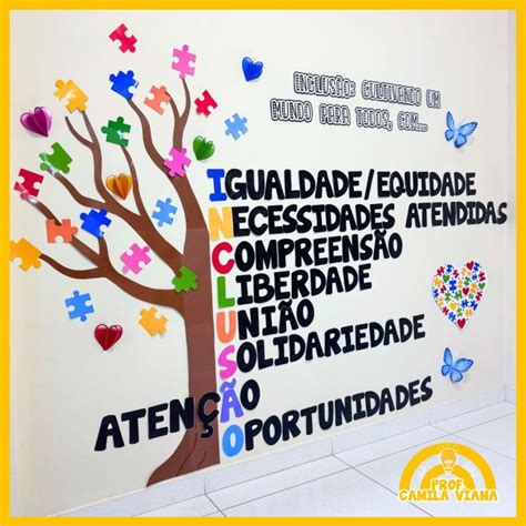 Mural Sobre Inclusão - PAINEL INCLUSÃO – ÁRVORE – Prof. Camila Viana