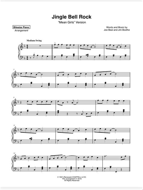 Jingle Bell Rock Rock Piano Sheet Music Christmas Piano