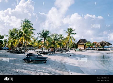 Mambo Beach On The Caribbean Island Of Curacao Beautiful White Beach