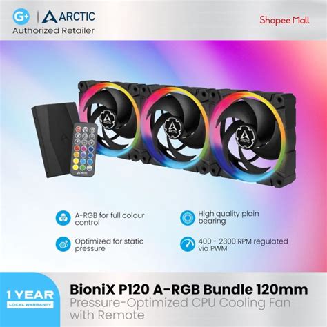 Arctic BioniX P120 A RGB Bundle 120 Mm Pressure Optimized CPU Cooling