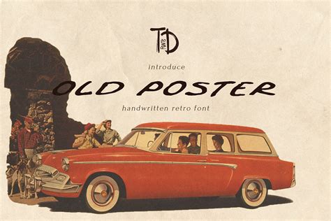 Old Poster handwritten retro font typeface :: Behance