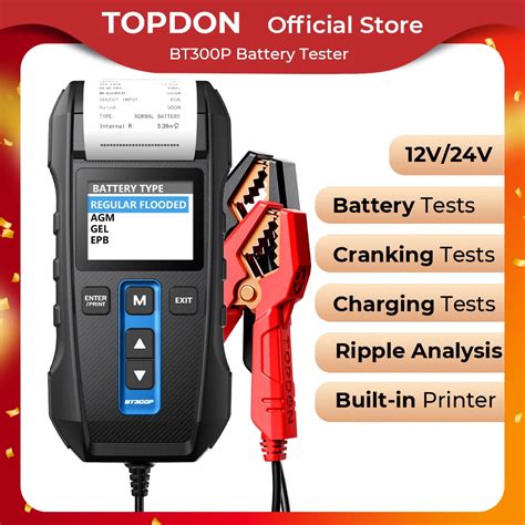 Topdon Bt P V V Battery Tester With Printing Digital Charging