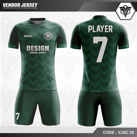 Desain Jersey Futsal Warna Hijau Motif Garis Garis Terbaik | Vendorjersey.com