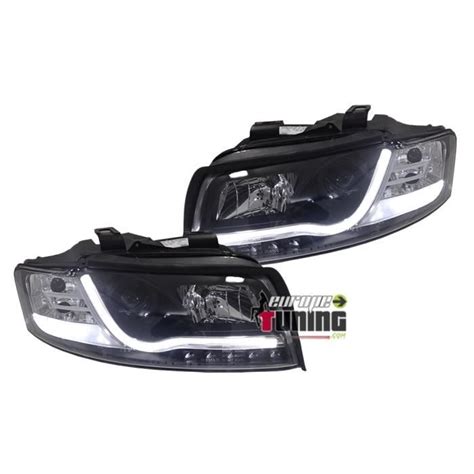 PHARES FEUX AVANTS LIGHT BAR AUDI A4 NOIRS 8E Ap 2001 02735