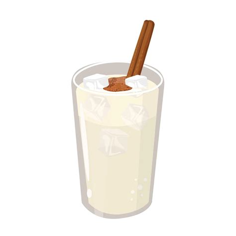 Glass Horchata With Stick Cinnamon Vector Art At Vecteezy