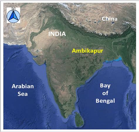 A Map Showing The Location Of Sampling Site Ambikapur 231°n And