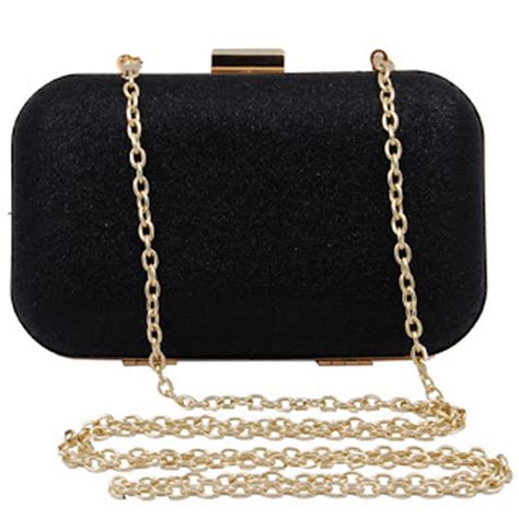 Glitter Clutch Evening Bag Black