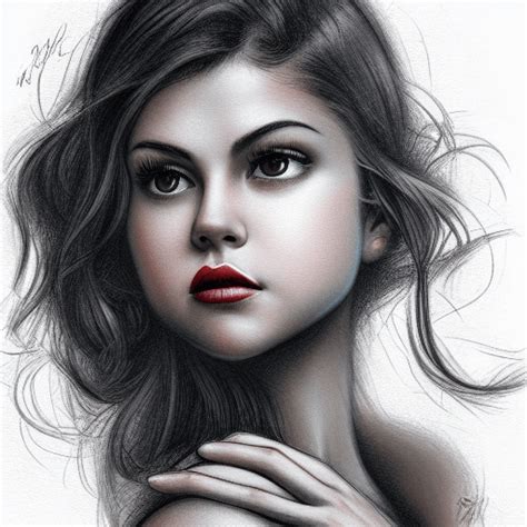 Milt Kahl Pencil Sketch Of Selena Gomez Creative Fabrica