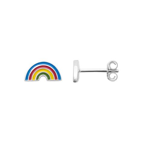 Boucles D Oreilles Arc En Ciel En Argent