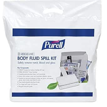 Purell Body Fluid Spill Kit Sustainable Kit With Glass Removal Tools