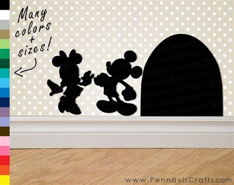 Mickey And Minnie Mouse Hole Wall Decal Good By Pennavircrafts